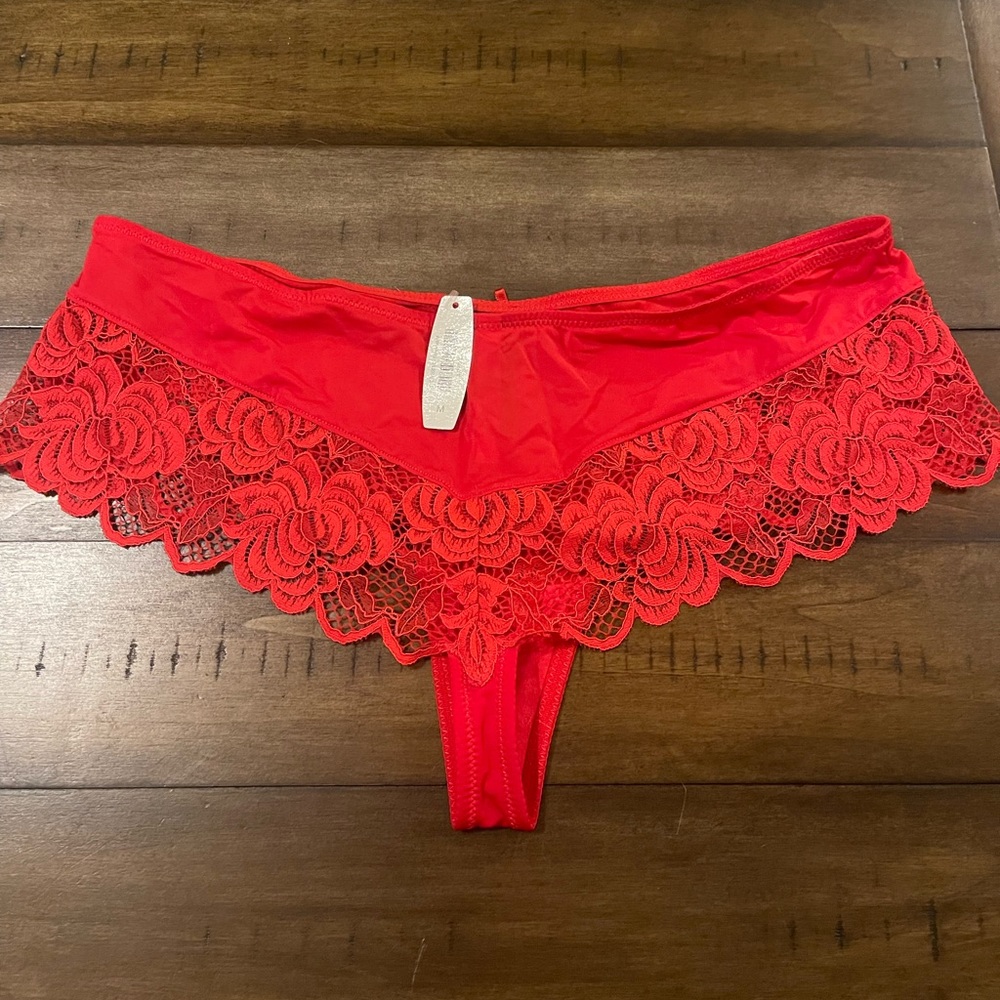 NWT Adore Me Red Lace Thong